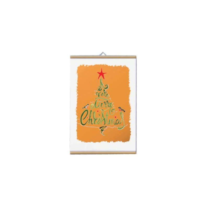 locandina parete 30x20 cm scritta merry christmas idea regalo natale uomo donna