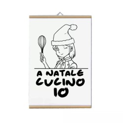 locandina parete 30x20 con scritta a natale cucino io idea regalo uomo donna