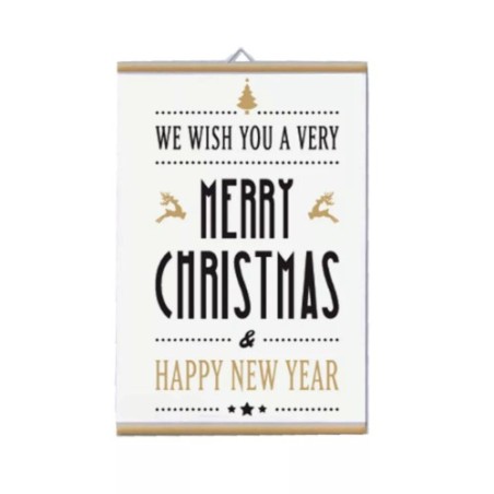 locandina parete 30x20 scritta merry christmas idea regalo natale uomo donna