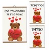 locandina parete 30x20 scritta personalizzata nome orsetto ti amo san valentino