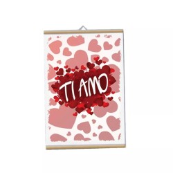 locandina parete 30x20 scritta ti amo cuore cuori san valentino