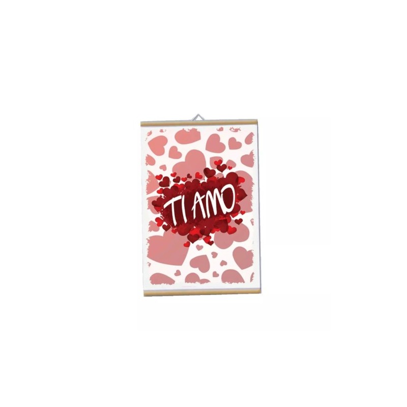 locandina parete 30x20 scritta ti amo cuore cuori san valentino