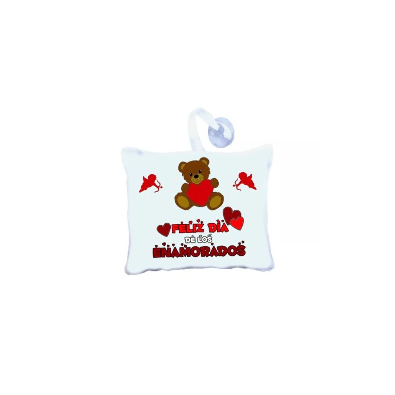 mini cuscino per auto ventosa scritta in spagnolo feliz dia de los enamorados