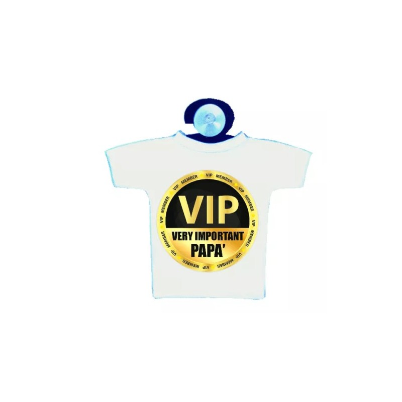 mini t-shirt con ventosa auto scritta simpatica PAPA' auguri festa compleanno