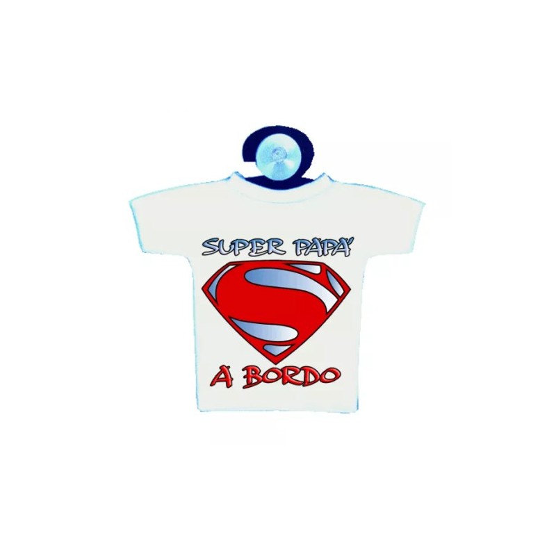 mini t-shirt con ventosa auto scritta simpatica PAPA' auguri festa compleanno