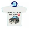 mini t-shirt con ventosa auto scritta simpatica PAPA' auguri festa compleanno