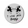 mouse pad pc rotondo scritta i love you baby topolino san valentino regalo