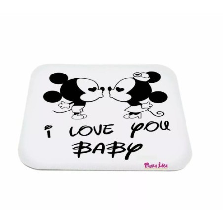 mouse pad pc scritta i love you baby topolino san valentino regalo amore