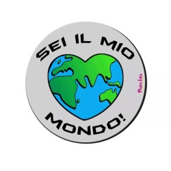 mouse pad rotondo tappetino pc scritta sei mio mondo san valentino idea regalo