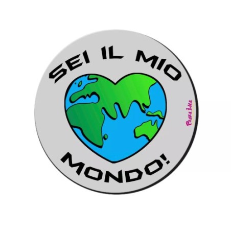 mouse pad rotondo tappetino pc scritta sei mio mondo san valentino idea regalo