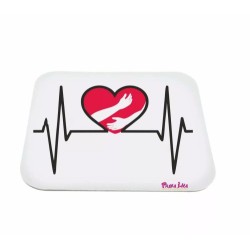 mouse pad tappetino disegno cuore rosso abbraccio mani battito regalo amore