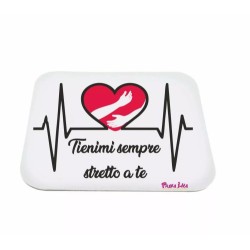 mouse pad tappetino disegno cuore rosso abbraccio mani tienimi stretto a te