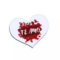mouse pad tappetino pc forma di cuore scritta in spagnolo te amo idea regalo