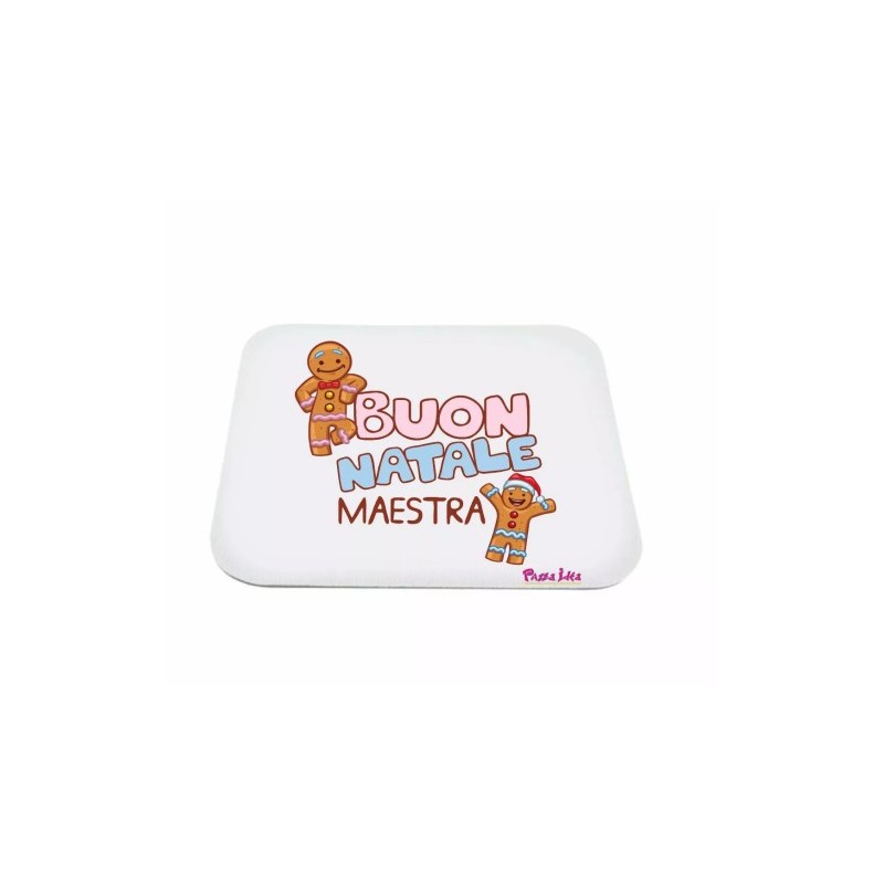 mouse pad tappetino pc rettangolare scritta buon natale maestra regalo alunni