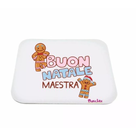 mouse pad tappetino pc rettangolare scritta buon natale maestra regalo alunni