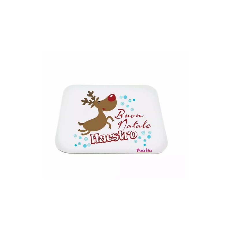 mouse pad tappetino pc rettangolare scritta buon natale maestro regalo alunni
