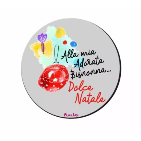 mouse pad tappetino pc rotondo scritta alla mia adorata bisnonna natale regalo