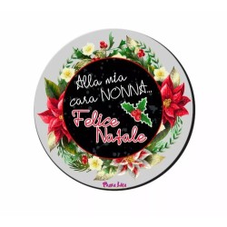 mouse pad tappetino pc rotondo scritta alla mia cara nonna felice natale regalo