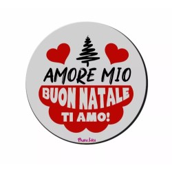 mouse pad tappetino pc rotondo scritta amore mio buon natale ti amo regalo