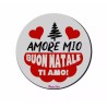 mouse pad tappetino pc rotondo scritta amore mio buon natale ti amo regalo