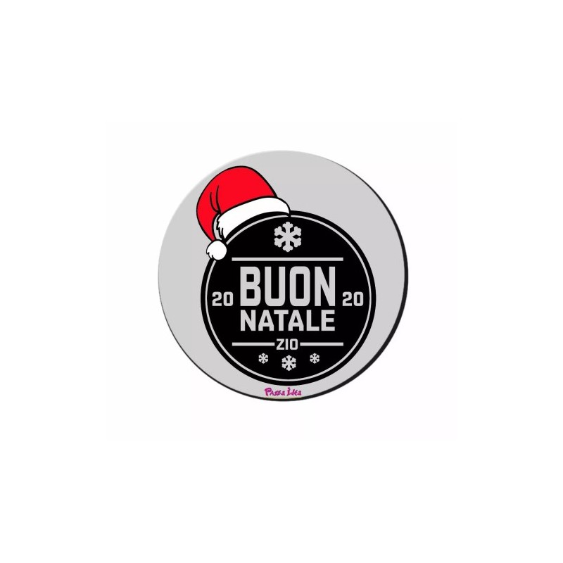 mouse pad tappetino pc rotondo scritta buon natale 2020 zio regalo nipoti