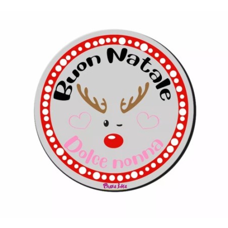 mouse pad tappetino pc rotondo scritta buon natale dolce nonna regalo nipoti