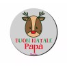 mouse pad tappetino pc rotondo scritta buon natale papa ' regalo feste figli