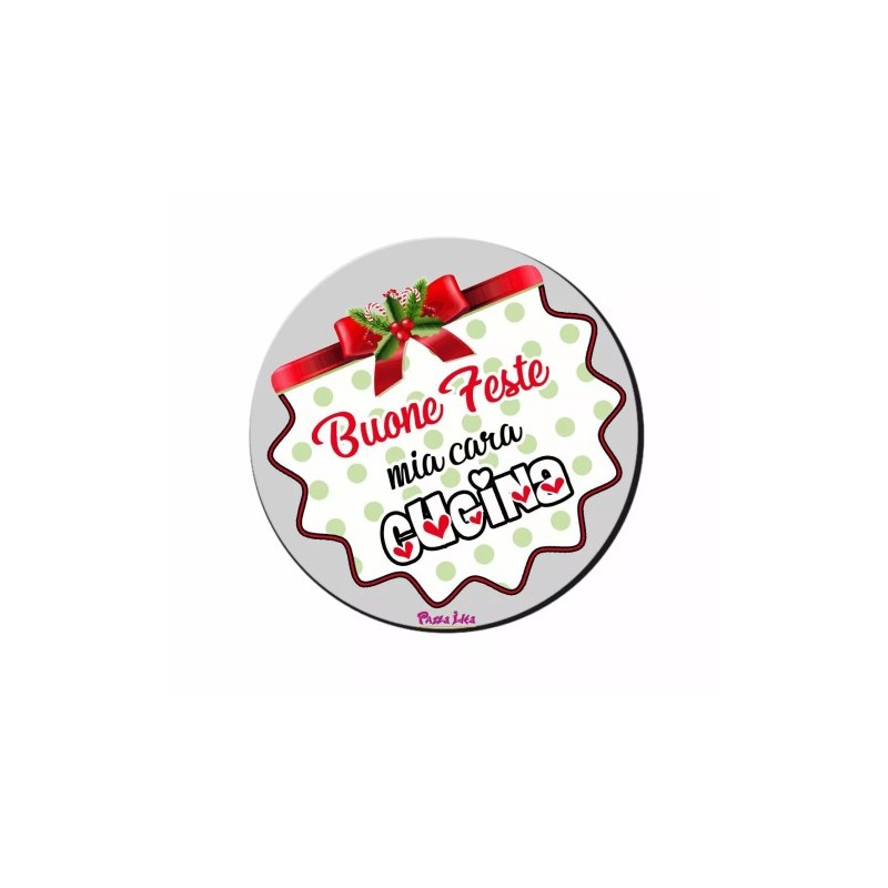 mouse pad tappetino pc rotondo scritta buone feste mia cara cugina natale regalo