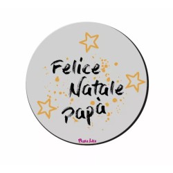 mouse pad tappetino pc rotondo scritta felice natale papa ' regalo feste figli