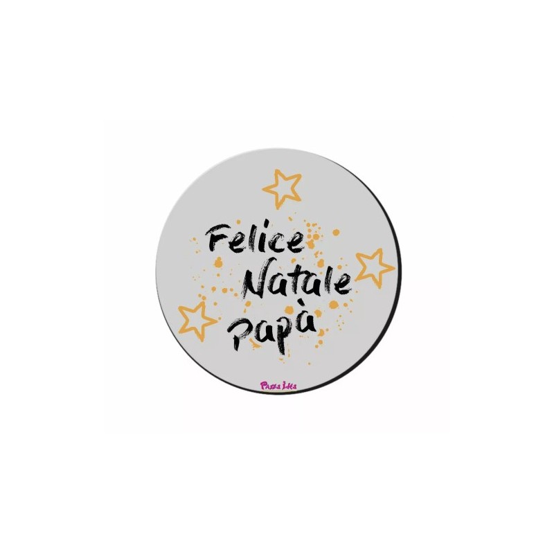 mouse pad tappetino pc rotondo scritta felice natale papa ' regalo feste figli