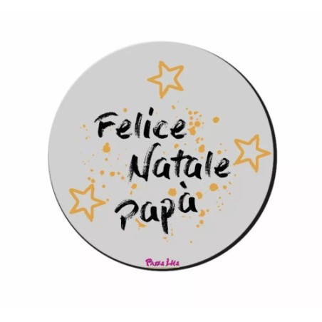 mouse pad tappetino pc rotondo scritta felice natale papa ' regalo feste figli
