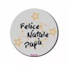 mouse pad tappetino pc rotondo scritta felice natale papa ' regalo feste figli
