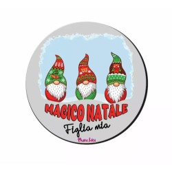 mouse pad tappetino pc rotondo scritta magico natale figlia mio regalo mamma
