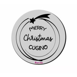 mouse pad tappetino pc rotondo scritta merry christmas cugino natale regalo