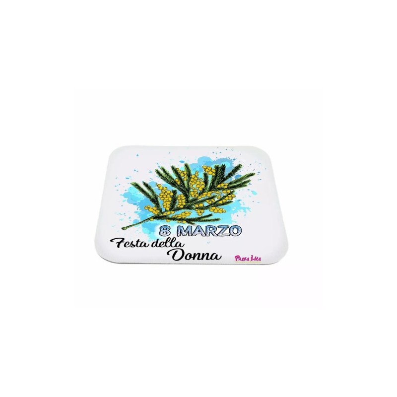 mouse pad tappetino pc scritta 8 marzo festa donna idea regalo mimose