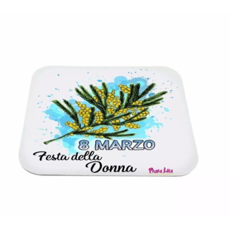 mouse pad tappetino pc scritta 8 marzo festa donna idea regalo mimose
