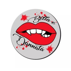 mouse pad tappetino pc scritta bella e dannata disegno bocca rossa idea regalo