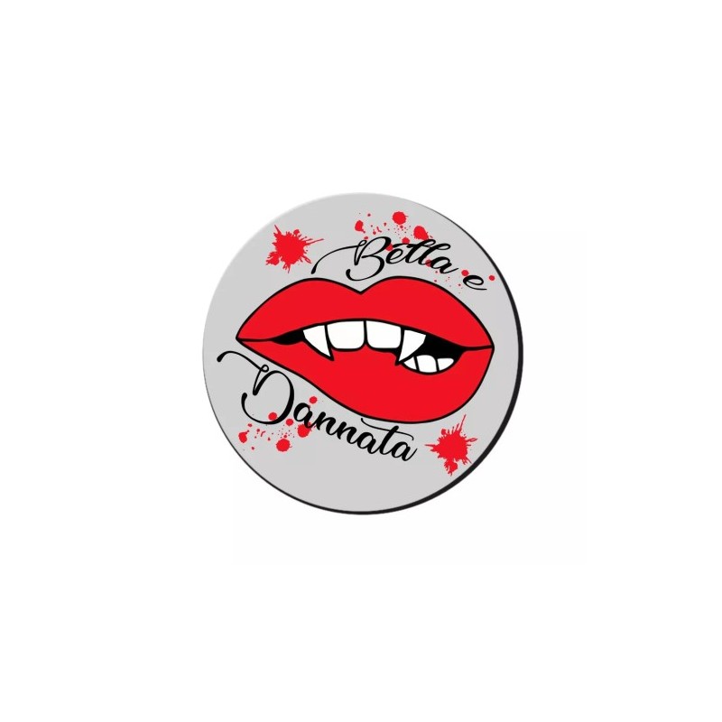 mouse pad tappetino pc scritta bella e dannata disegno bocca rossa idea regalo