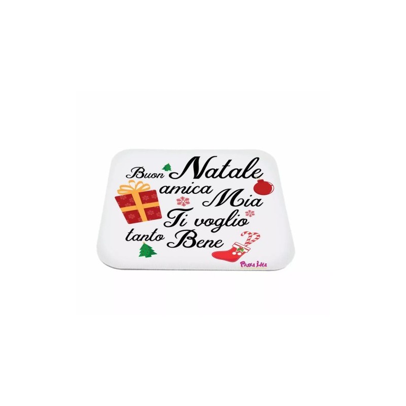 mouse pad tappetino pc scritta buon natale amica mia ti voglio tanto bene regalo