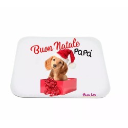mouse pad tappetino pc scritta buon natale papa' regalo papa' disegno cane