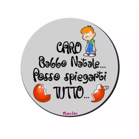 mouse pad tappetino pc scritta caro babbo natale posso spiegarti tutto regalo