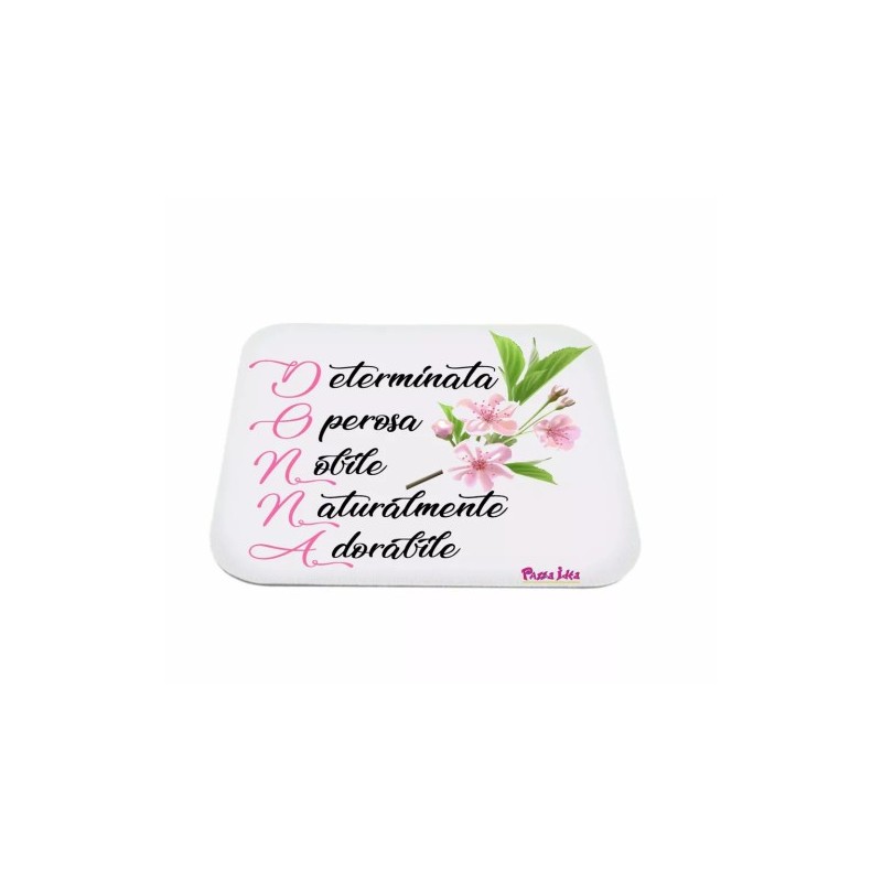 mouse pad tappetino pc scritta donna determinata idea regalo festa della donna