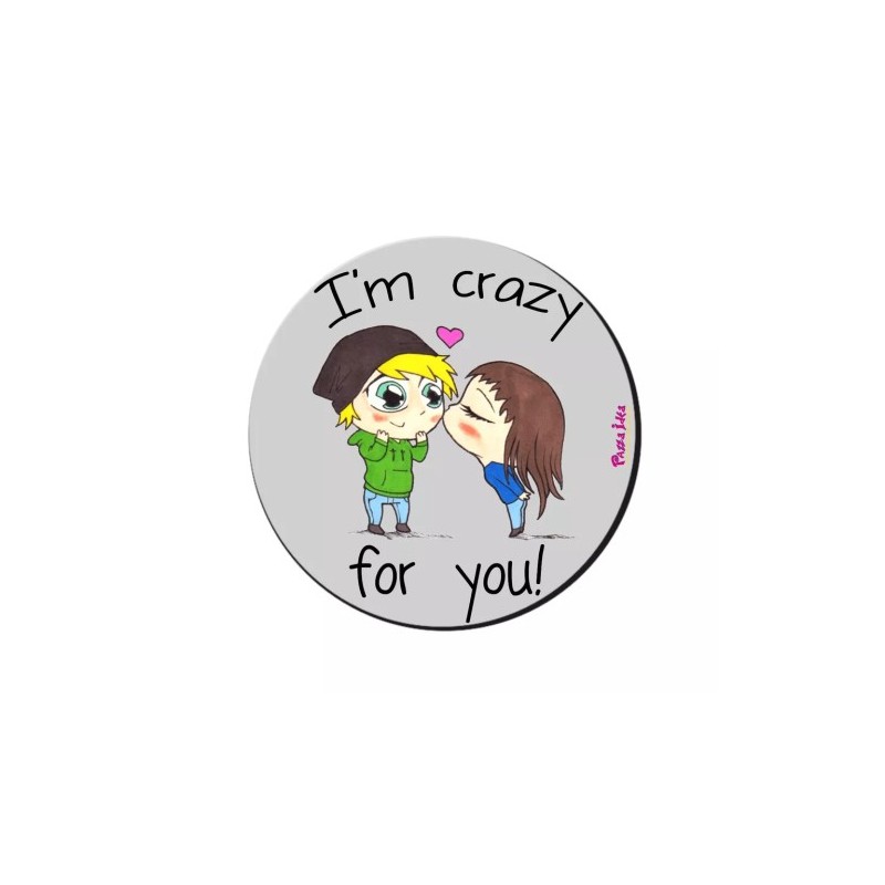 mouse pad tappetino pc scritta i'm crazy for you san valentino idea regalo