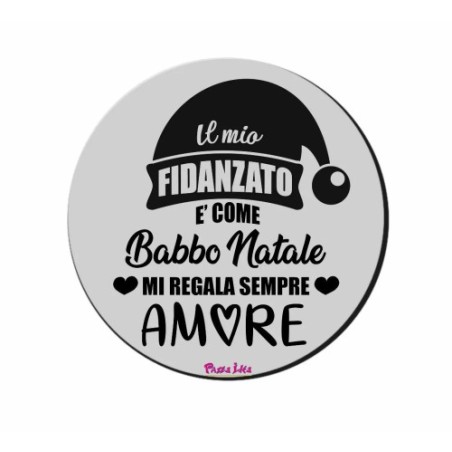 mouse pad tappetino pc scritta il mio fidanzato regalo natale babbo natale