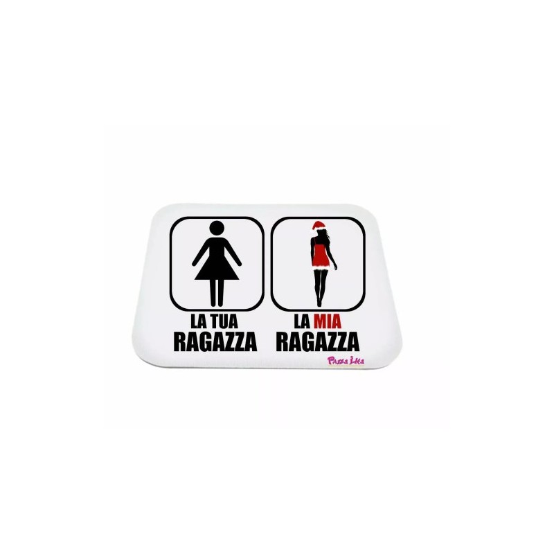 mouse pad tappetino pc scritta la mia ragazza natale idea regalo fidanzata
