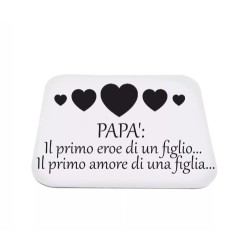 mouse pad tappetino pc scritta papa' primo eroe di un figlio primo amore figlia