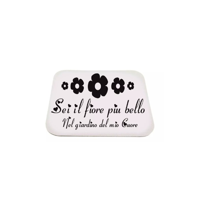 mouse pad tappetino pc scritta sei il fiore piu bello idea regalo san valentino