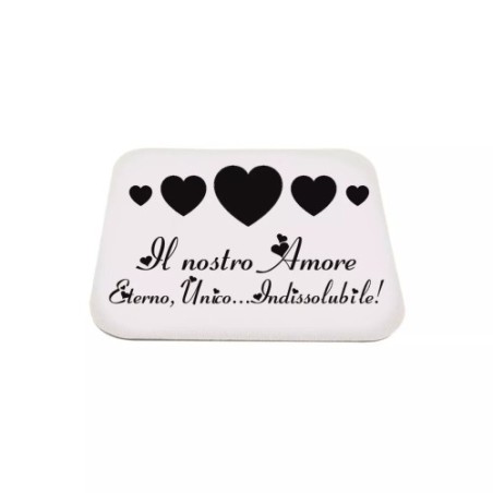 mouse pad tappetino per pc scritta amore eterno unico idea regalo san valentino