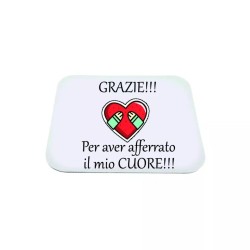 mouse pad tappetino per pc scritta grazie cuore idea regalo san valentino