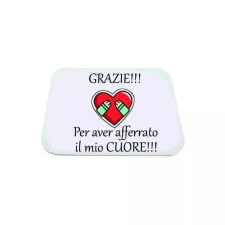 mouse pad tappetino per pc scritta grazie cuore idea regalo san valentino